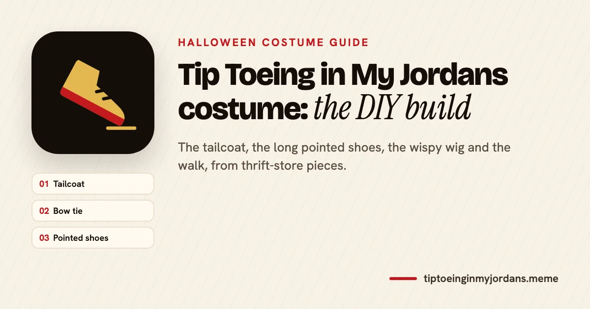 Tip toeing in my Jordans costume pieces: tailcoat, bow tie and pointed shoes