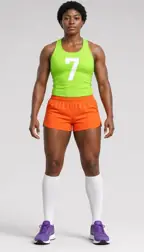 Owner-generated tip toe meme video, Input photos: Athlete + laughing comedian